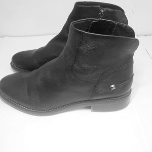 Black leather ankle boots